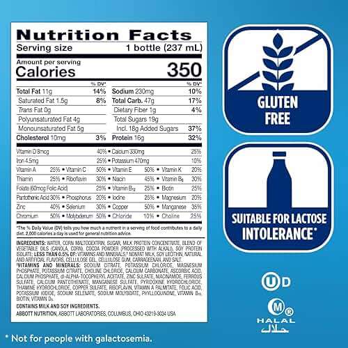 Ensure Plus Dark Chocolate Nutrition Shake | Meal Replacement Shake | Ready to Drink | 16g Protein and 27 Vitamins and Minerals | 8 fl oz - 24 Pack - Image 6