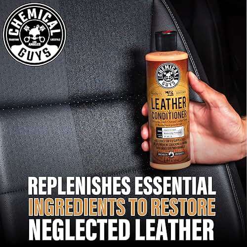 Chemical Guys Leather Cleaner and Conditioner Kit - Car Cleaner and Conditioner, Safely Cleans & Conditions Leather Car Interiors, Furniture, Shoes, Boots, Bags, Apparel & More, 2 Bottles (16 oz Each) - Image 7