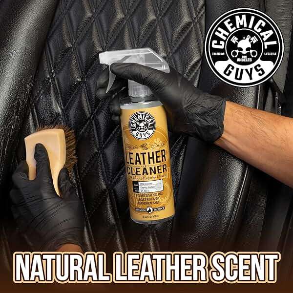 Chemical Guys Leather Cleaner and Conditioner Kit - Car Cleaner and Conditioner, Safely Cleans & Conditions Leather Car Interiors, Furniture, Shoes, Boots, Bags, Apparel & More, 2 Bottles (16 oz Each) - Image 8