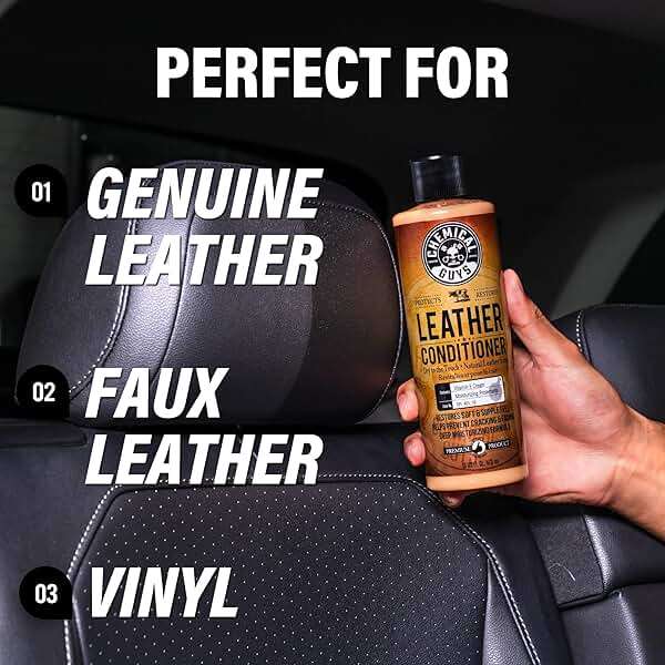 Chemical Guys Leather Cleaner and Conditioner Kit - Car Cleaner and Conditioner, Safely Cleans & Conditions Leather Car Interiors, Furniture, Shoes, Boots, Bags, Apparel & More, 2 Bottles (16 oz Each) - Image 9