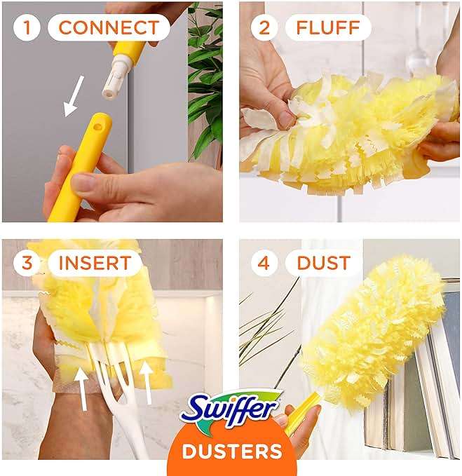 Swiffer Duster Kit with 3 ft Extendable Handle, Heavy Duty Dusting Starter Kit with 3 Refills, for Ceiling Fans, Vents and Hard to Reach Places - Image 9