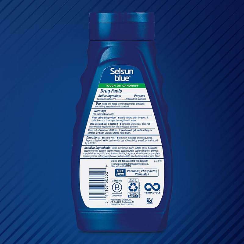 Selsun Blue Moisturizing Antidandruff Shampoo, Maximum Strength Scalp Treatment With Selenium Sulfide, 11 fl. oz. - Image 2