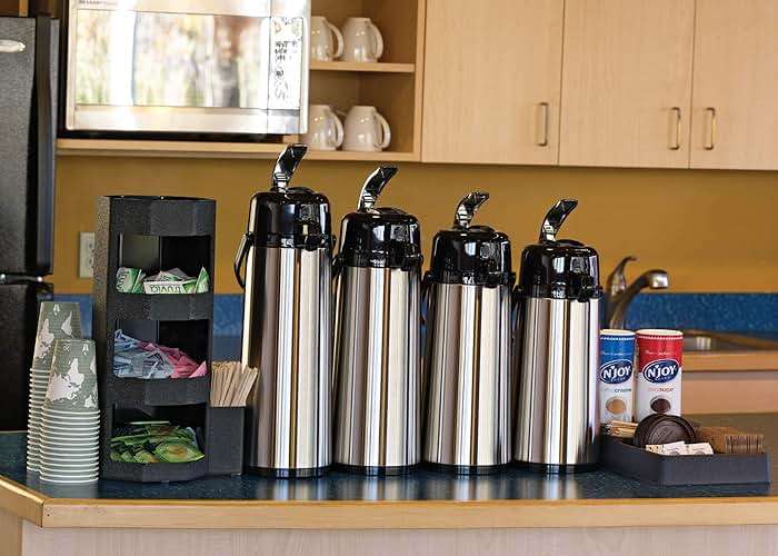 Service Ideas ECAL22S Eco-Air Airpot with Lever, Glass Vacuum Insulated Beverage Dispenser, Thermal Coffee Carafe, 2.2 Liter (74.4 Ounce), Brushed - Image 7
