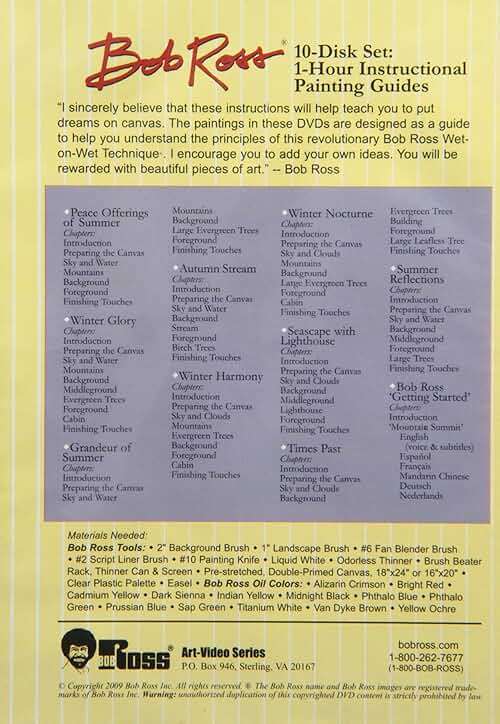 BOB ROSS JOY OF PAINTING SERIES: Nine One Hour Instuctional Guides - 10 DVD Set - Image 2