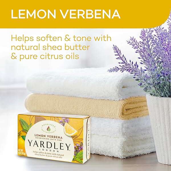 Yardley London Lemon Verbena Naturally Moisturizing Bath Bar, 4.25 ounce - Image 4
