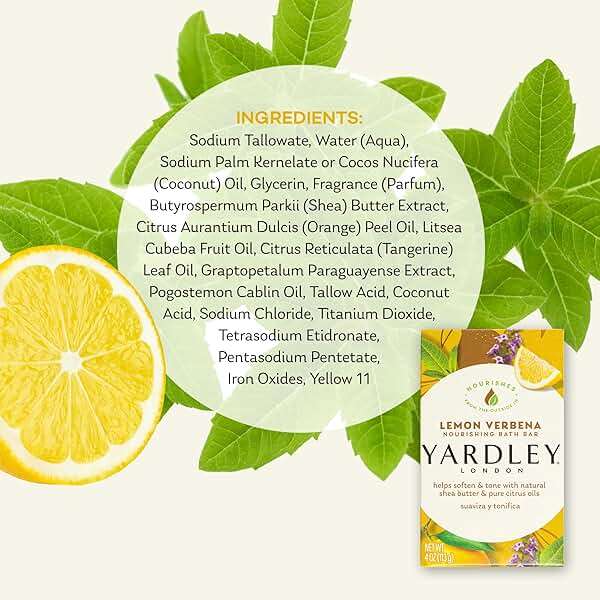 Yardley London Lemon Verbena Naturally Moisturizing Bath Bar, 4.25 ounce - Image 7