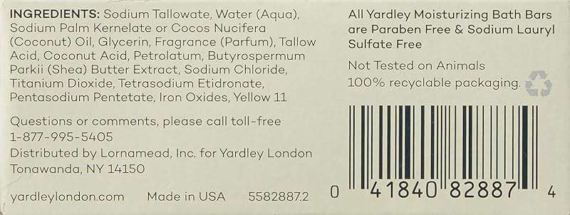 Yardley London Lemon Verbena Naturally Moisturizing Bath Bar, 4.25 ounce - Image 10