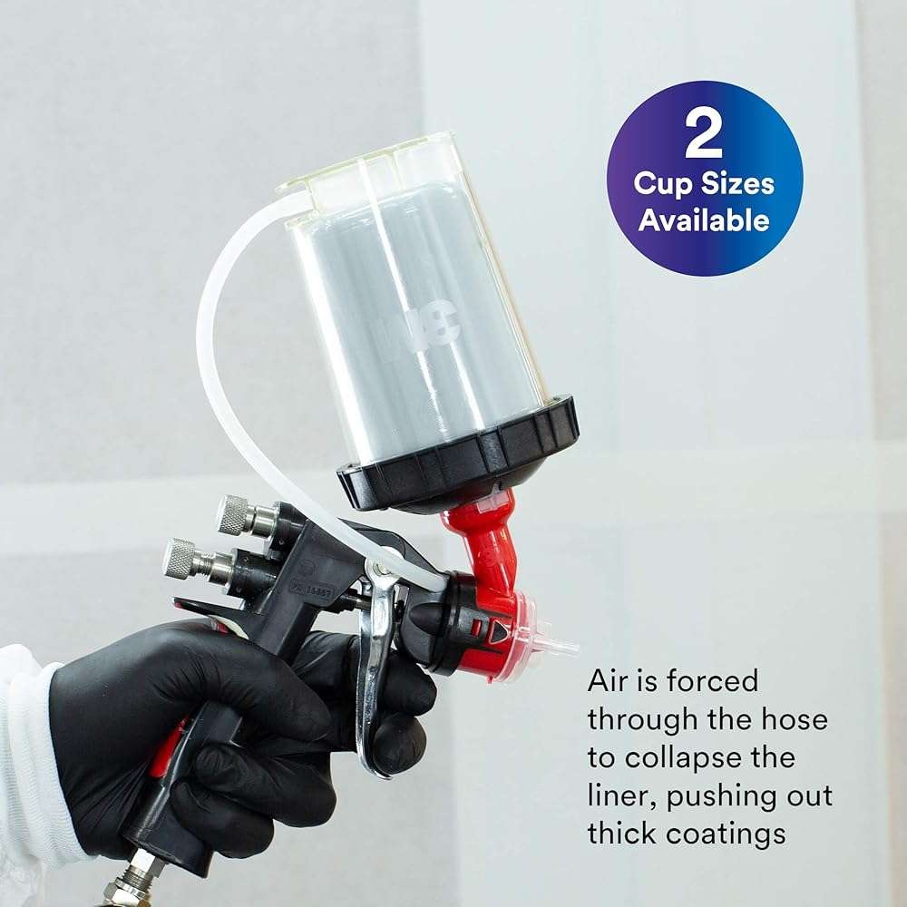3M PPS 2.0 H/O Pressure Cup with Air Hose, 26121, Midi, 13.5 Ounces, Use with 3M Accuspray HGP Spray Gun for Thick High-Viscosity Latex Paints, Varnishes, Coatings and Primers, 1 Pack - Image 4