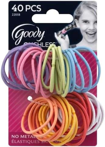 Goody Kids Ouchless Hair Elastics – No Pull, No Breakage, Tangle-Free Hold for Fine Hair – 40 Count, Assorted Colors, Long-Lasting Ponytail Holders for Girls & Boys - Image 2