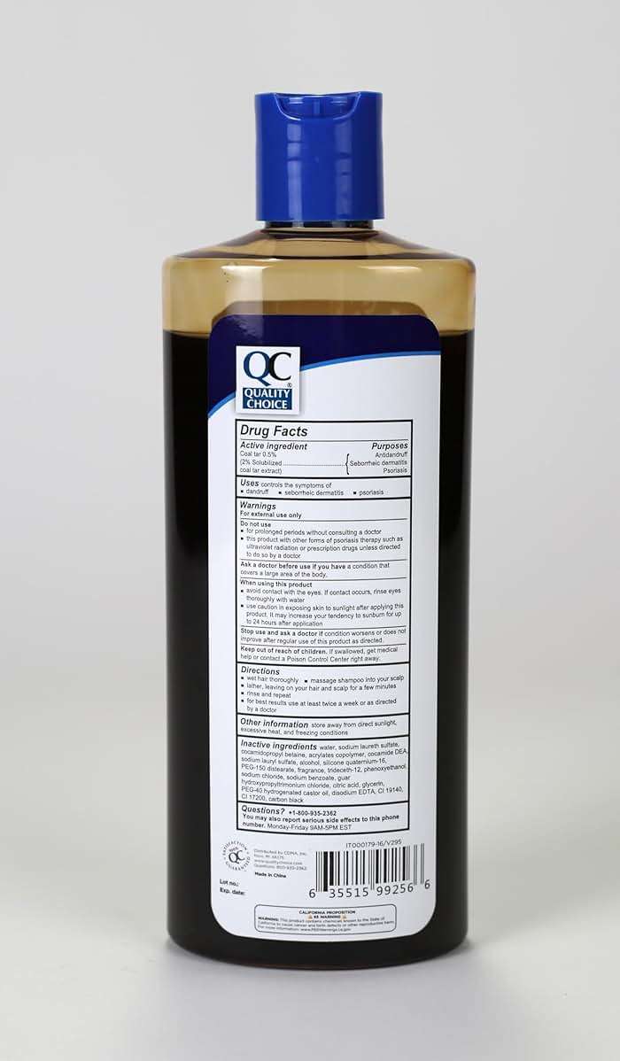 Quality Choice Therapeutic T+Plus Coal Tar Gel Anti-Dandruff Shampoo 0.5% Coal Tar, Original Strength, 16 Fl Oz - Image 4