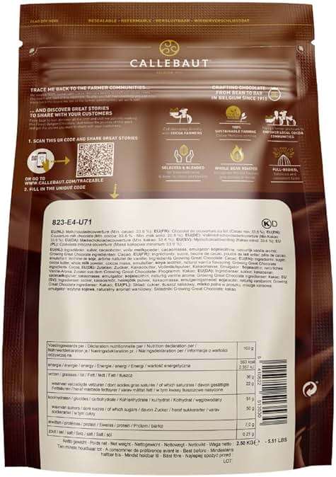 Belgian Milk Chocolate Baking Callets (Chips) - 33.6% - 1 bag, 5.5 lbs - Image 2