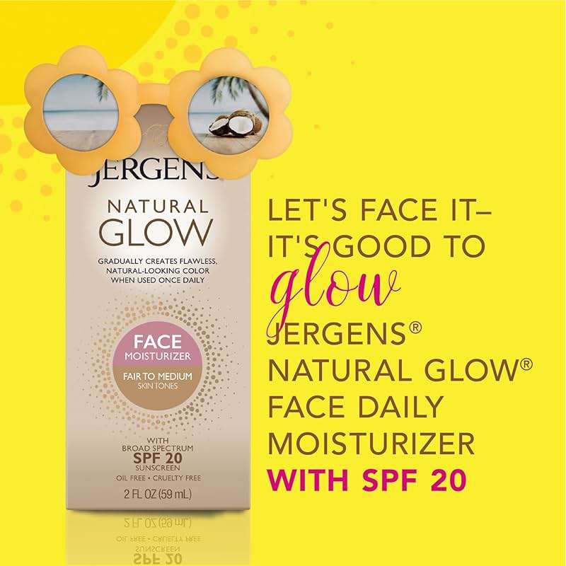 Jergens Natural Glow Daily Facial Moisturizer, Fair to Med 2 fl oz (59 ml) - Image 2