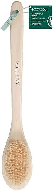 EcoTools Bath Bristle Brush, Bath Brush with Long Handle, Cleanse Back & Hard-to-Reach Areas, Eco Friendly Shower Brush for Exfoliating, Cruelty Free Nylon Bristles, Vegan, 1 Count - Image 1
