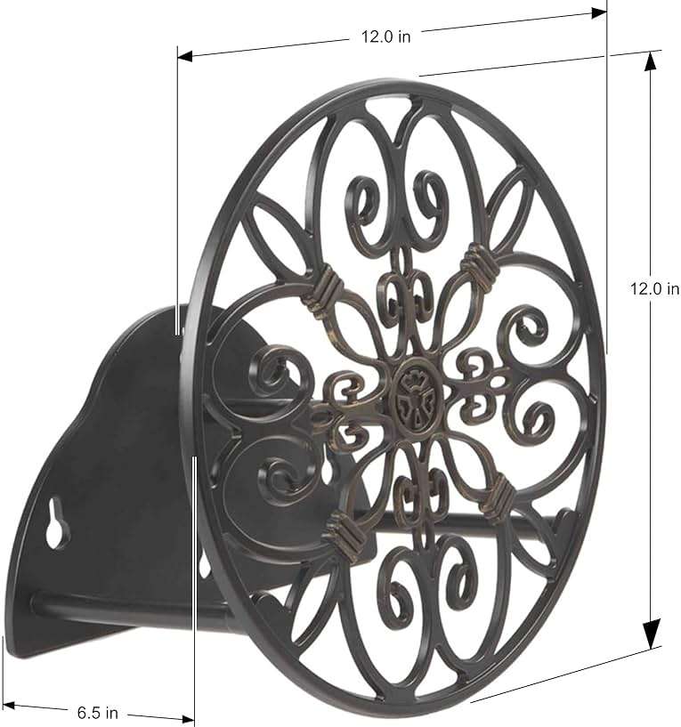 Liberty Garden Products 670 Wall Mounted Decorative Hose Butler, Holds 125-Feet of , Black - Image 3