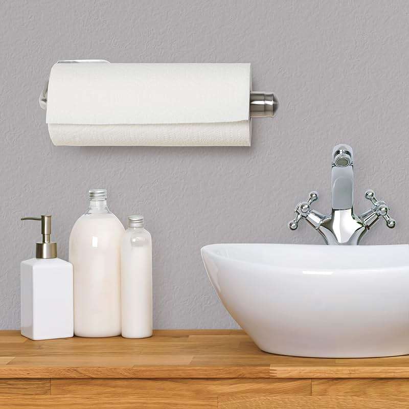 Kamenstein Perfect Tear Paper Towel Holder Wall Mount or Under Cabinet - Die Cast Aluminum, Patented Ratchet System, Fits Jumbo and Select-A-Size Rolls, Mounts in Kitchen, Bathroom, Garage - Image 2