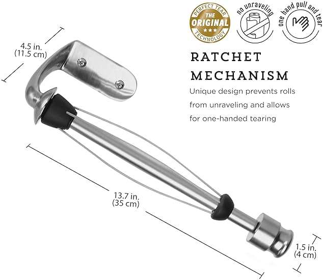 Kamenstein Perfect Tear Paper Towel Holder Wall Mount or Under Cabinet - Die Cast Aluminum, Patented Ratchet System, Fits Jumbo and Select-A-Size Rolls, Mounts in Kitchen, Bathroom, Garage - Image 3