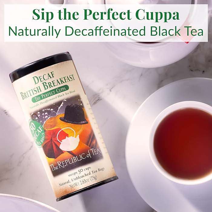 The Republic of Tea Decaf British Breakfast Black Tea, Tin of 50 Tea Bags - Image 2