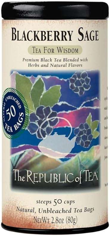 The Republic of Tea - Blackberry Sage Black Tea | 50 Tea Bags, Gourmet Black Tea - Image 1