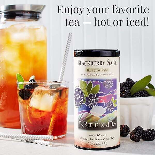 The Republic of Tea - Blackberry Sage Black Tea | 50 Tea Bags, Gourmet Black Tea - Image 4