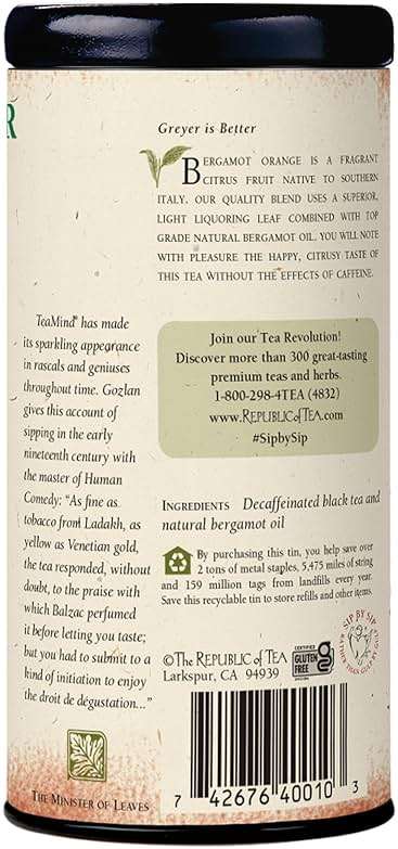 The Republic of Tea - Earl Greyer Decaf Tea, 50 Count - Image 6