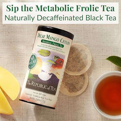 The Republic of Tea — Decaf Mango Ceylon Black Tea Tin, 50 Tea Bags, Environmentally- Friendly Decaffeinated Tea - Image 2