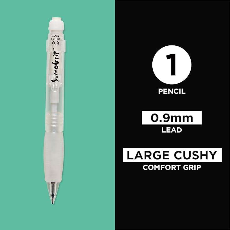 SAKURA 50280 SumoGrip 0.9-mm Pencil with Eraser, Clear - Image 3