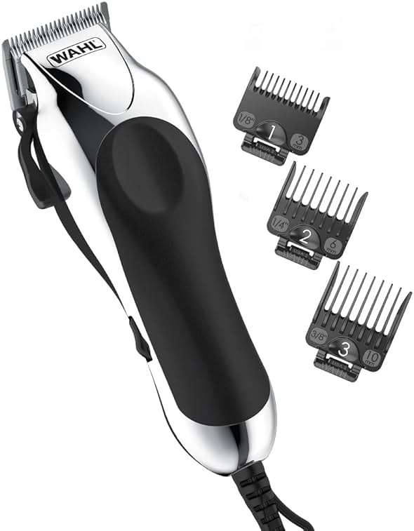 Wahl USA Chrome Pro Corded Clipper Complete Haircutting Kit for Men – Powerful Total Hair Clipping, Beard Trimming, & Grooming - Model 3024635 - Image 1