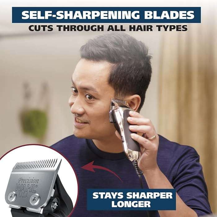 Wahl USA Chrome Pro Corded Clipper Complete Haircutting Kit for Men – Powerful Total Hair Clipping, Beard Trimming, & Grooming - Model 3024635 - Image 3