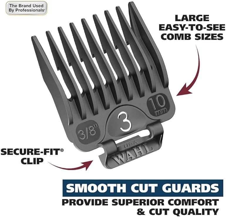 Wahl USA Chrome Pro Corded Clipper Complete Haircutting Kit for Men – Powerful Total Hair Clipping, Beard Trimming, & Grooming - Model 3024635 - Image 4