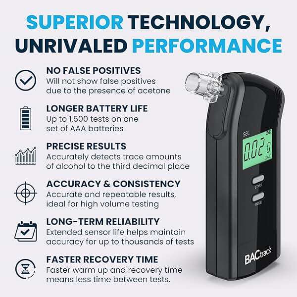 BACtrack S80 Breathalyzer | Professional-Grade Accuracy | DOT & NHTSA Approved | FDA 510(k) Cleared | Portable Breath Alcohol Tester for Professional & Personal Use - Image 4