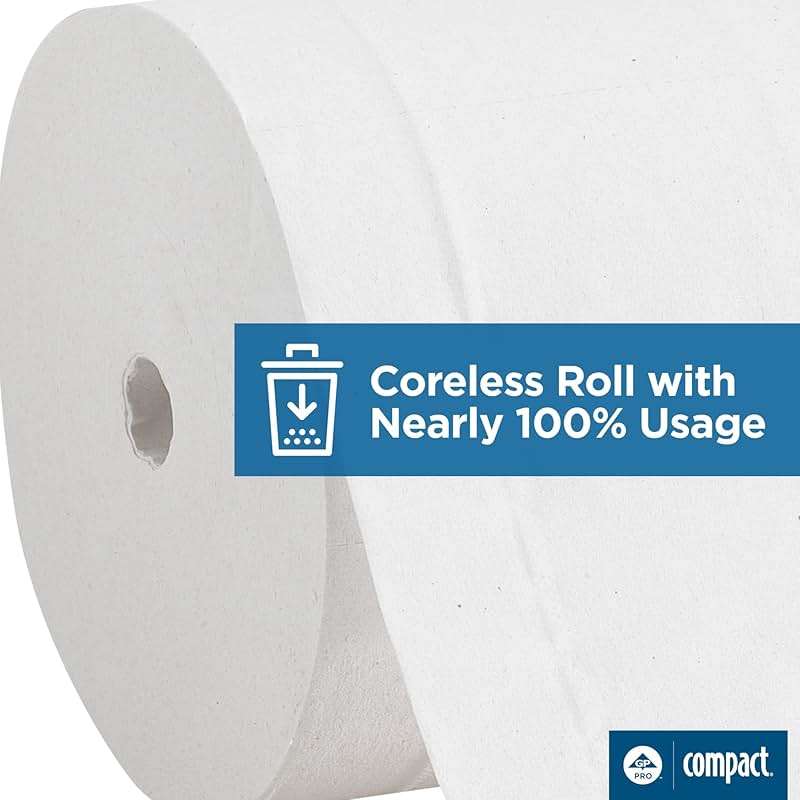 Angel Soft Professional Series Compact Premium Embossed Coreless 2-Ply High-Capacity Toilet Paper by GP PRO, White, 19371, 750 Sheets Per Roll, 36 Rolls Per Case - Image 4