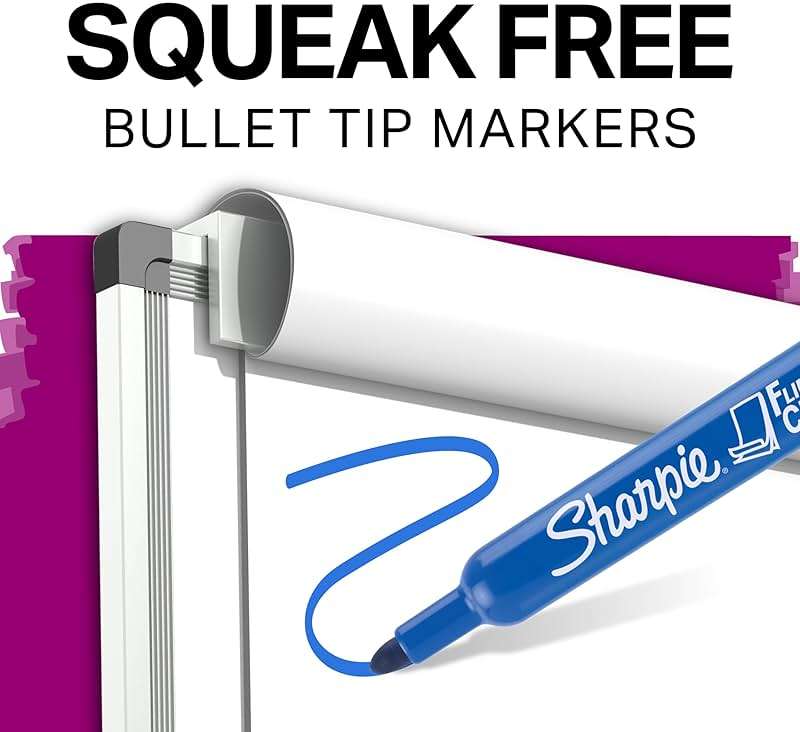Sharpie Flip Chart Markers, Bullet Tip, Assorted Colors, Low-Odor, Squeak-Free, 8 Count - Office Presentation, Back to School, Teacher Supplies - Image 4