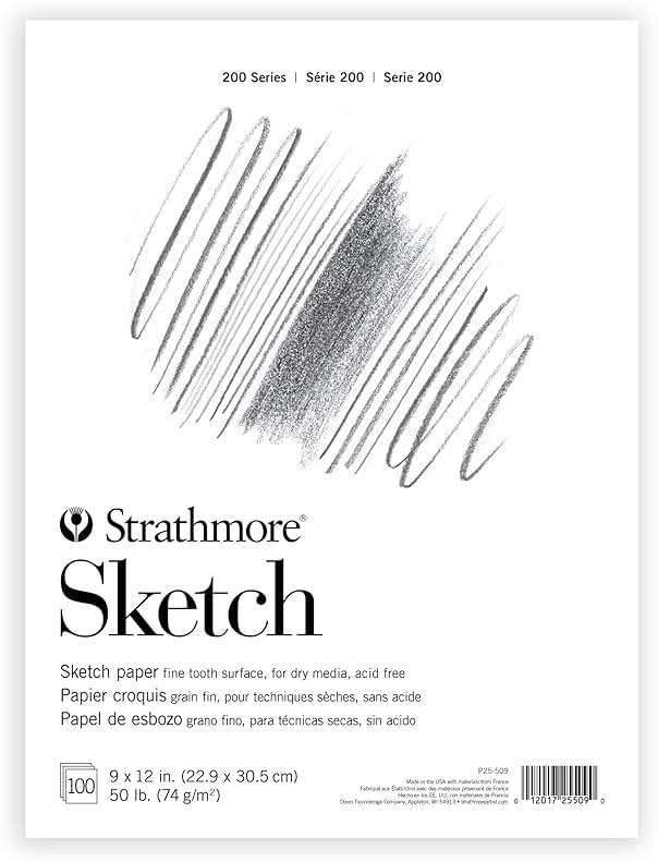 Strathmore 200 Series Sketch Pad, 9x12 inch, 100 Sheets, Tape Bound - Artist Sketchbook for Drawing, Illustration, Art Class Students - Image 1