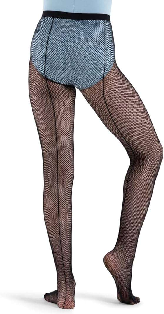 Capezio Big Girls' Studio Basics Back Seam Fishnet Tight - Image 3