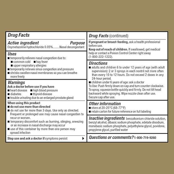 GoodSense Maximum Strength Nasal Spray, Fast Powerful Congestion Relief For Colds and Allergies, 1 Fluid Ounce - Image 3