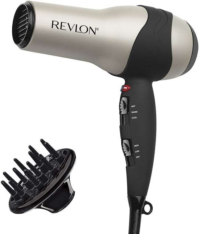 REVLON Turbo Hair Dryer | 1875 Watts of Maximum Shine, Fast Dry (Silver) - Image 1