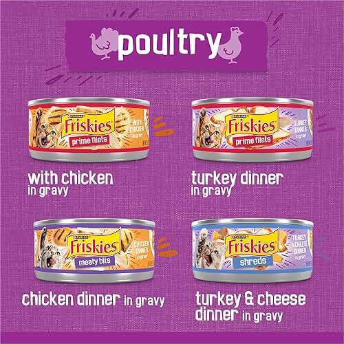 Purina Friskies Gravy Wet Cat Food Variety Pack, Poultry Shreds, Meaty Bits and Prime Filets - (Pack of 32) 5.5 oz. Cans - Image 3