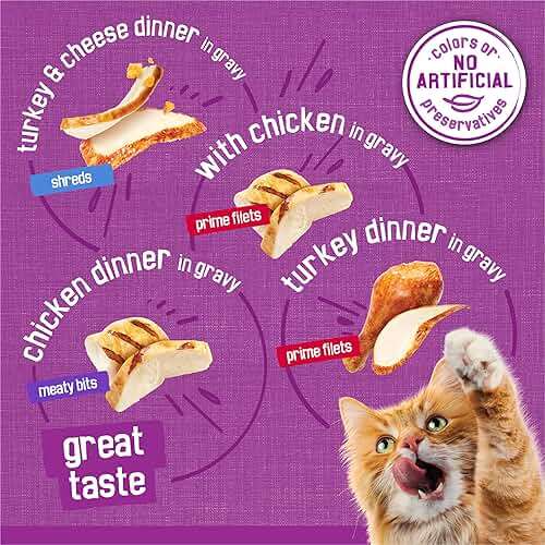Purina Friskies Gravy Wet Cat Food Variety Pack, Poultry Shreds, Meaty Bits and Prime Filets - (Pack of 32) 5.5 oz. Cans - Image 5