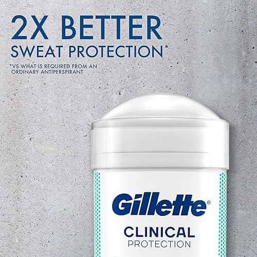 Gillette Clinical Antiperspirant and Deodorant for Men, 72hr Sweat & Odor Protection, Long Lasting Freshness, Anti-White Mark Technology, Gentle on Skin, Soft Solid, Ultimate Fresh Scent, 2.6 oz - Image 4