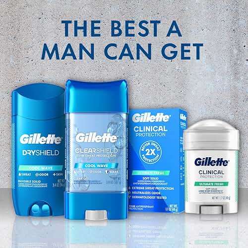Gillette Clinical Antiperspirant and Deodorant for Men, 72hr Sweat & Odor Protection, Long Lasting Freshness, Anti-White Mark Technology, Gentle on Skin, Soft Solid, Ultimate Fresh Scent, 2.6 oz - Image 6