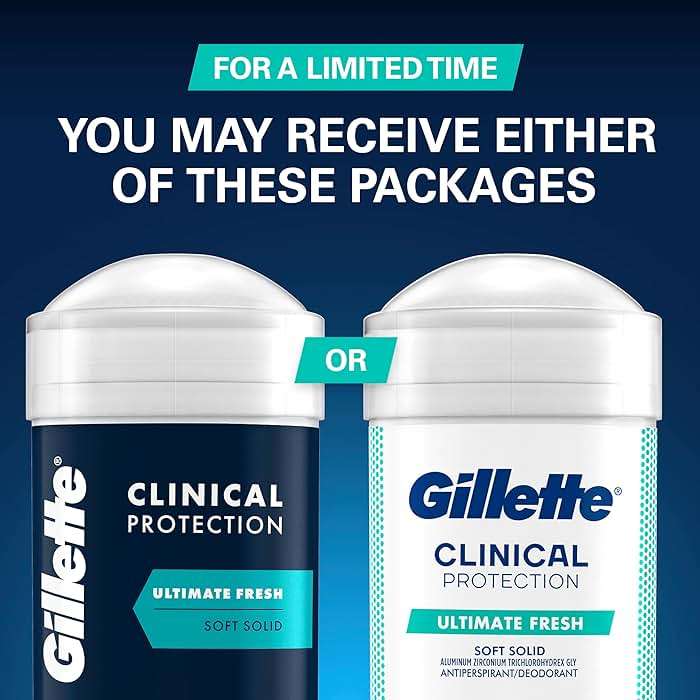 Gillette Clinical Antiperspirant and Deodorant for Men, 72hr Sweat & Odor Protection, Long Lasting Freshness, Anti-White Mark Technology, Gentle on Skin, Soft Solid, Ultimate Fresh Scent, 2.6 oz - Image 7