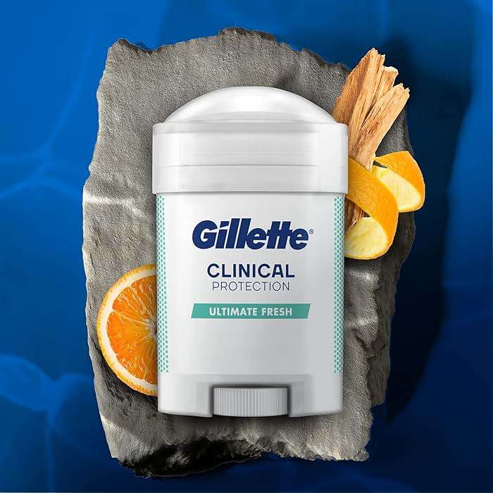 Gillette Clinical Antiperspirant and Deodorant for Men, 72hr Sweat & Odor Protection, Long Lasting Freshness, Anti-White Mark Technology, Gentle on Skin, Soft Solid, Ultimate Fresh Scent, 2.6 oz - Image 8