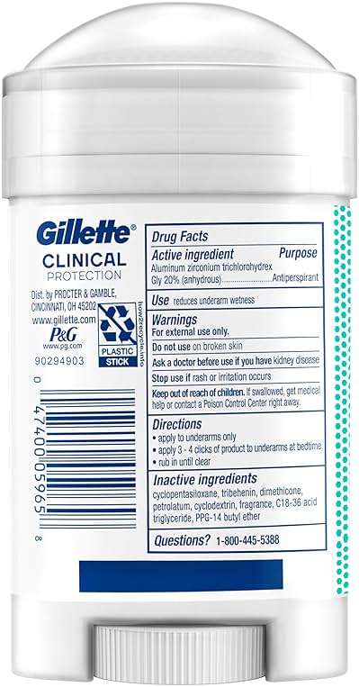 Gillette Clinical Antiperspirant and Deodorant for Men, 72hr Sweat & Odor Protection, Long Lasting Freshness, Anti-White Mark Technology, Gentle on Skin, Soft Solid, Ultimate Fresh Scent, 2.6 oz - Image 9