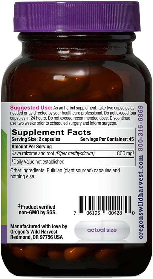 Oregon's Wild Harvest Kava Root Capsules, 90 Count - Image 2
