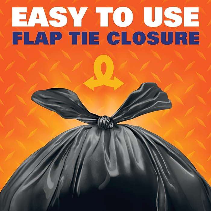 Hefty Easy Flaps Multipurpose Large Trash Bags, 30 Gallon, 40 Count - Image 4