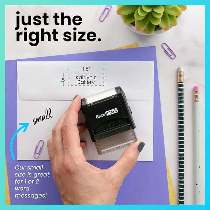 ExcelMark Custom Stamp – Clear & Crisp Impressions – Personalized Self-Inking Rubber Stamp – Use for Address Stamp and More (Small) - Image 7