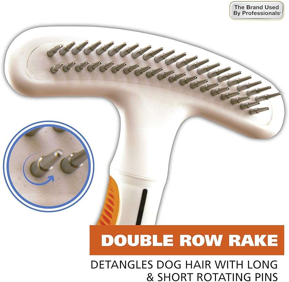 Wahl 2-in-1 Combination Double Row Pet Rake with Hair Shedding Blade for Dog or Cat Fur by The Brand Used by Professionals – Model 858424 - Image 3