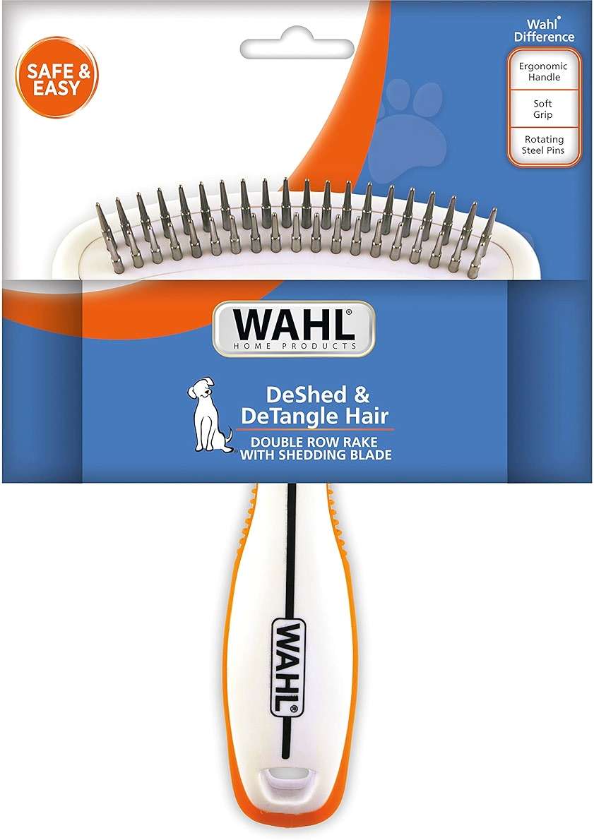 Wahl 2-in-1 Combination Double Row Pet Rake with Hair Shedding Blade for Dog or Cat Fur by The Brand Used by Professionals – Model 858424 - Image 8
