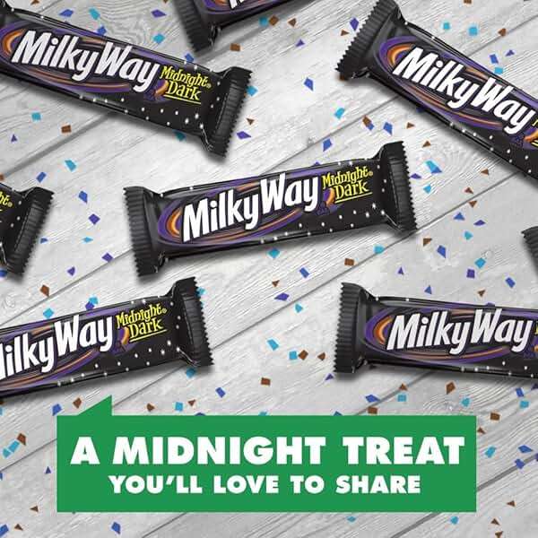 MILKY WAY Dark Chocolate Candy Bars, Midnight Dark, Full Size, 1.76 oz (Pack of 24) Chocolate Bars Bulk - Image 4