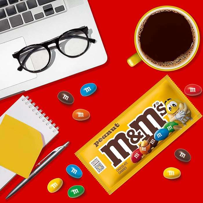 M&M'S Peanut Chocolate Candy, Full Size 1.74 oz Bag, Pack of 48 Bulk Candy Chocolate - Image 4